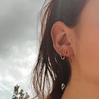 Amitié oorbel (one piece) sieraden van L'Heure Dorée